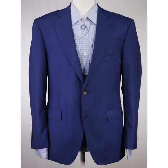 Alton Lane Tailored Fit Royal Blue Wool 2-Btn Blazer Jacket 42S +Pocket Square - Picture 2 of 9